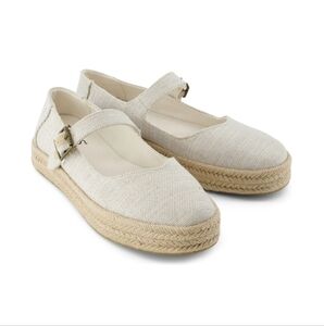 Toms Cream Mary Jane Espadrille Flats